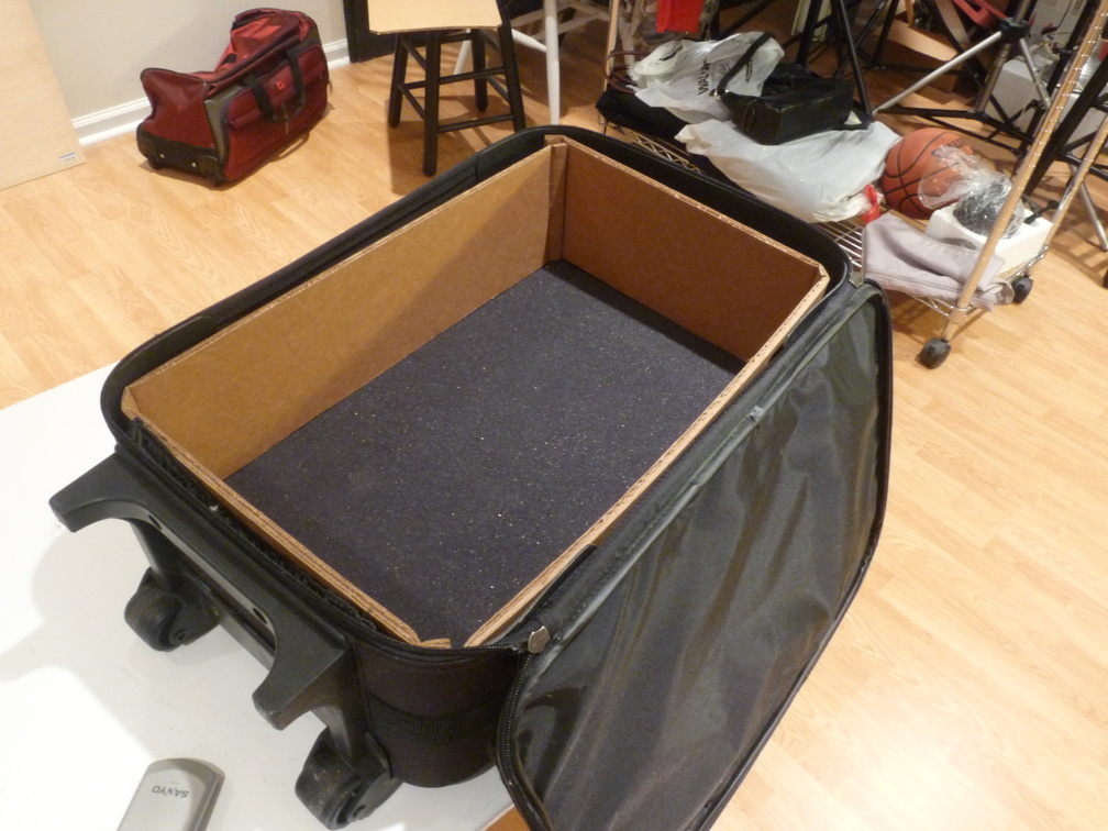 Carry-on bag custimized for use as camera case