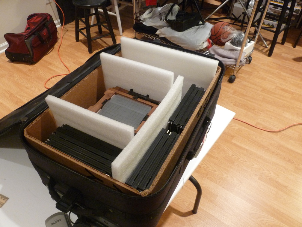 Carry-on bag custimized for use as camera case